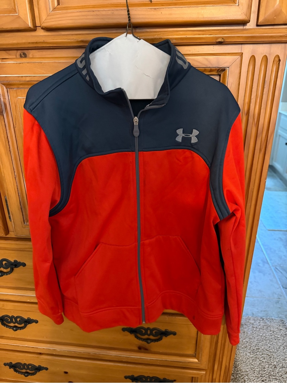 Under Armour Red and Black Kids' Full-Zip Jacket